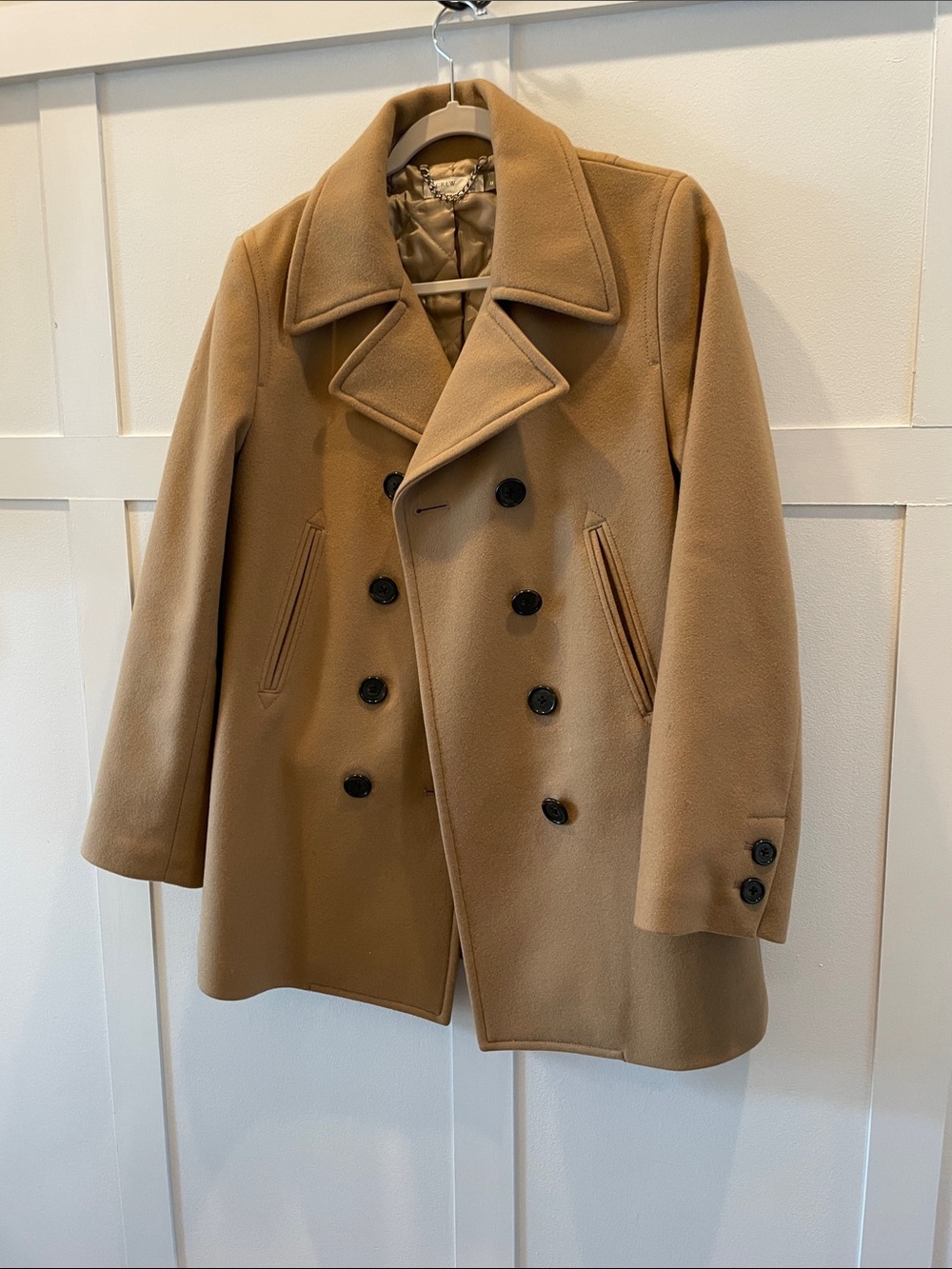 J. Crew womens Double-Breasted Camel Peacoat thinsulate